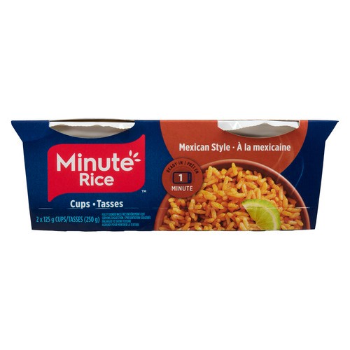 Minute Rice Fully Cooked Rice Cups Mexican Style 2 x 125 g 