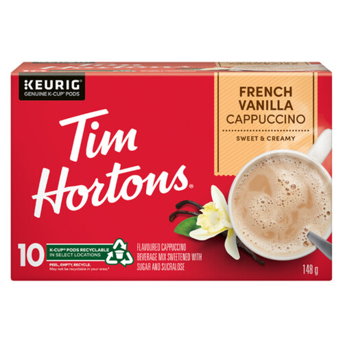 Tim Hortons Coffee Pods Cappuccino French Vanilla 10 K-Cups 148 g