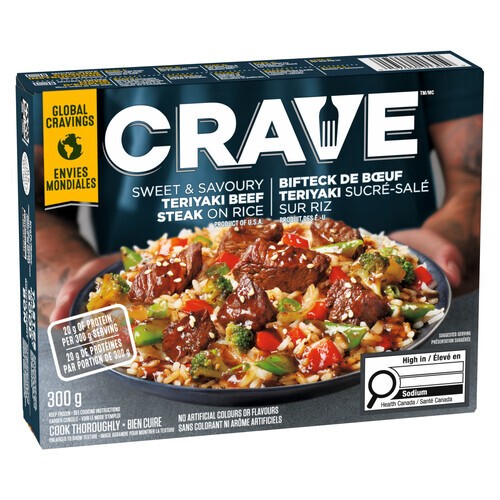 Crave Frozen Sweet & Savoury Teriyaki Beef Steak On Rice 300 g