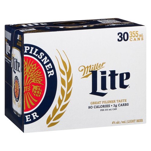 Miller Lite Beer 4% Alcohol 30 x 355 ml (cans)