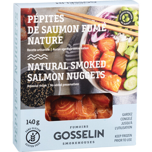 Gosselin Frozen Smokehouses Natural Smoked Nuggets Salmon 140 g