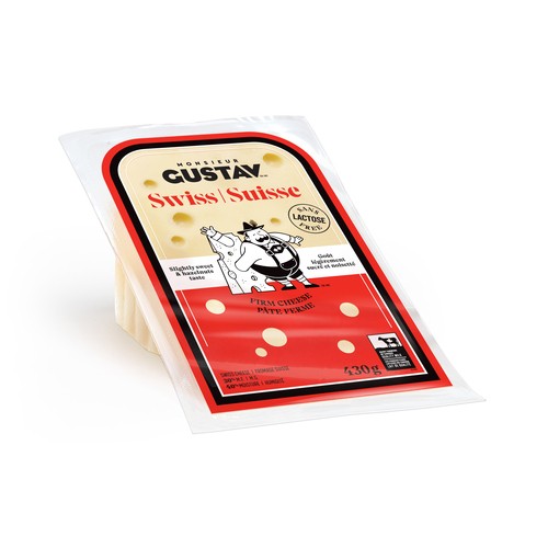 Monsieur Gustav Lactose-Free Cheese Swiss 430 g