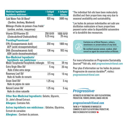 Progressive Omeg Essential With Vitamin D 120 Softgels 