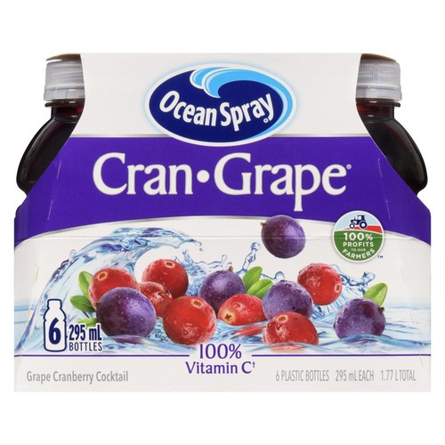 Ocean Spray Cocktail Cranberry Grape 6 x 295 ml (bottles)