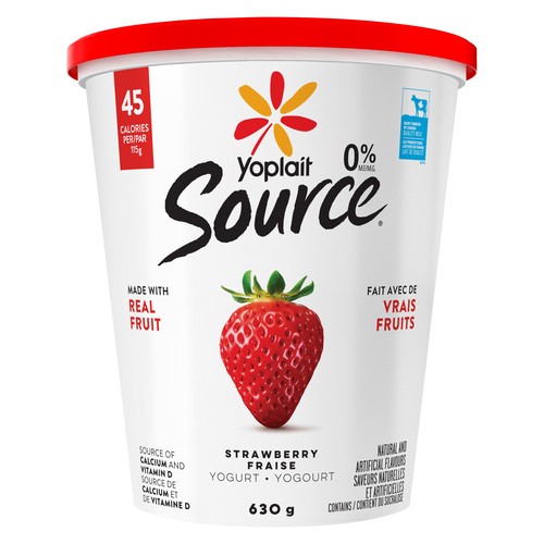 Yoplait Source No Added Sugar 0% Yogurt Strawberry 630 g