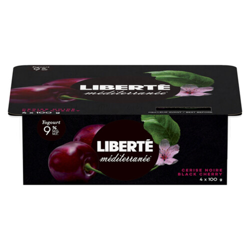 Liberté Méditerranée 9% Yogurt Black Cherry 100 g 4 ct