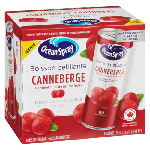 Ocean Spray Sparkling Juice Cranberry 6 x 340 ml (cans)