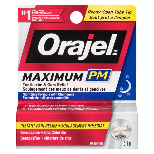 Orajel Toothache & Gum Relief Paste PM Nighttime Maximum 5.3 g