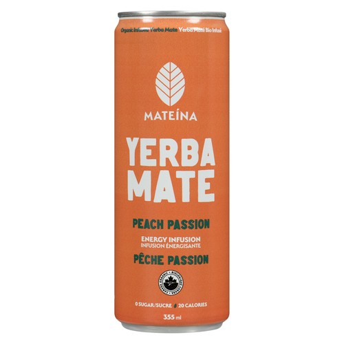 Mateìna Organic Infusion Energy Drink Peach Passion 355 ml (can)