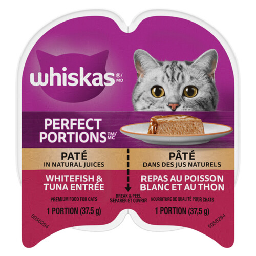 Whiskas Perfect Portions Adult Wet Cat Food Whitefish & Tuna Paté 75 g