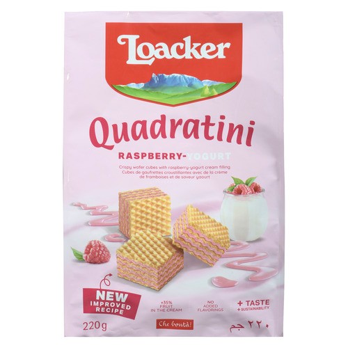 Loacker Quadratin Wafer Raspberry Yogurt 220 g