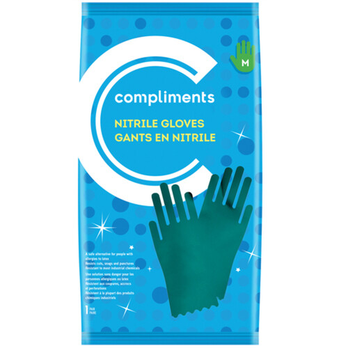 Compliments Nitrile Gloves Medium 1 EA