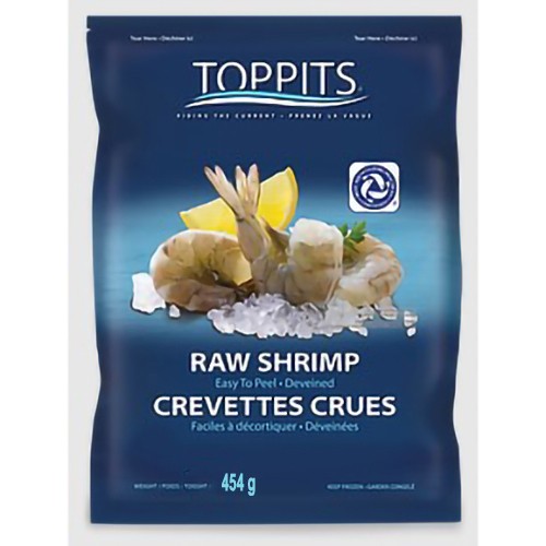 Toppits Frozen Shrimp White Jumbo Easy Peel 16/20 ct 454 g
