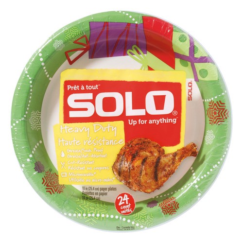 Solo Holiday Paper Plates 10 Inch 24 Pack