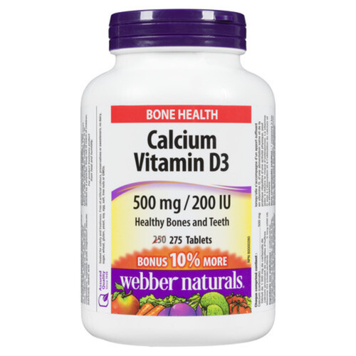 Webber Naturals Calcium Vitamin D3 500 mg 275 Tablets