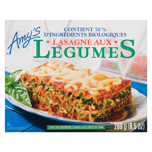 Amy's Kitchen Organic Vegetable Lasagna Pasta 269 g (frozen)