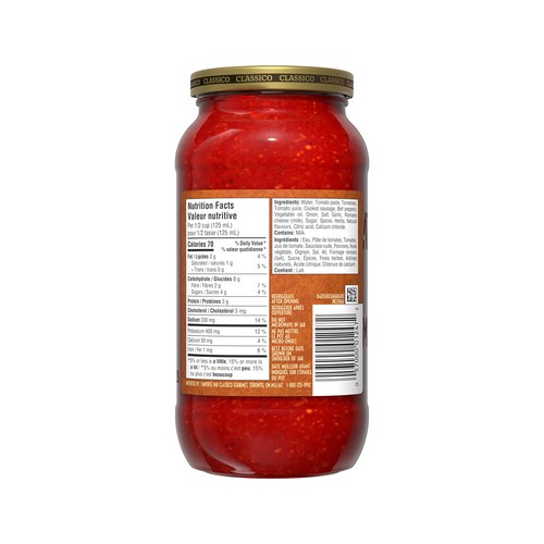Classico Pasta Sauce Italian Sausage Pepper & Onion 600 ml