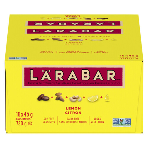 Larabar Vegan Fruit & Nut Energy Bar Lemon 16 x 45 g