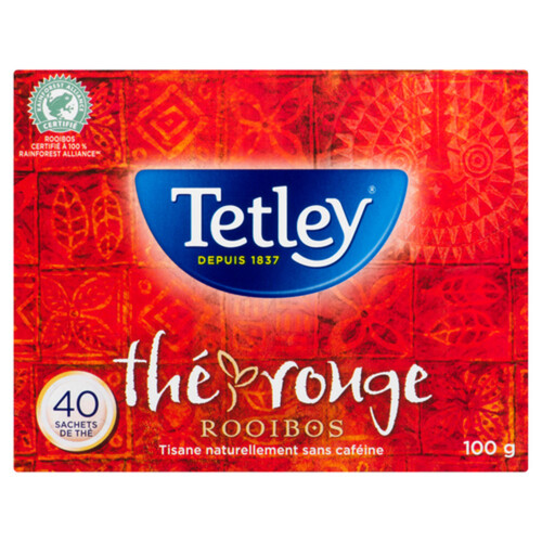 Tetley Caffeine-Free Herbal Tea Red Rooibos 40 Tea Bags