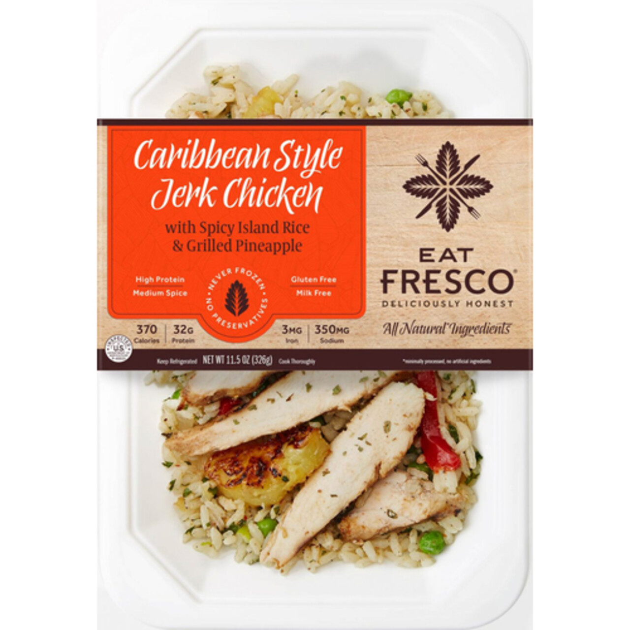 Eat Fresco Frozen Entrée Jerk Chicken Caribbean Style 326 g Voilà