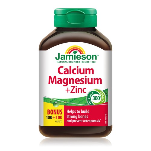 Jamieson Calcium Magnesium +Zinc Caplets 200 Count