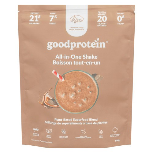 Good Protein Plant Based Superfood Blend All-In-One Shake Chocolate Fudge 880 g