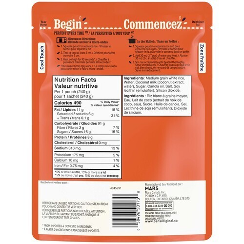 Ben's Original Bistro Express Rice Side Coconut Sticky 240 g