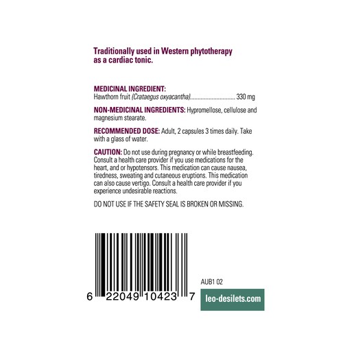 Léo Désilets Cardiovascular Hawthorn 330 mg Capsules 90 Count