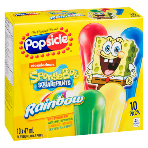 Popsicle Ice Pops Spongebob Squarepants Rainbow 10 x 47 ml Voilà