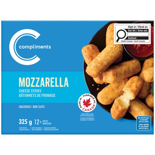 Compliments Frozen Cheese Sticks Mozzarella 325 g Voilà Online
