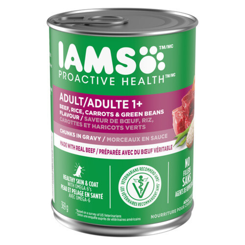 IAMS Wet Dog Food Beef Vegetable & Rice Carrot Green Beans 369 g