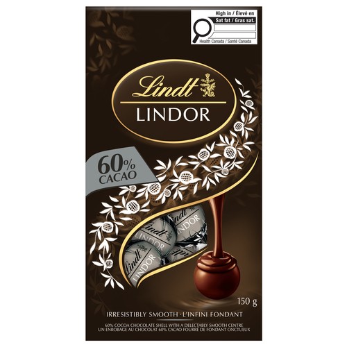 Lindt Lindor Chocolate Truffles Bag 60% Cacao Extra Dark 150 g