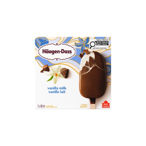 Häagen-Dazs Ice Cream Bars Vanilla Milk 3 x 88 ml