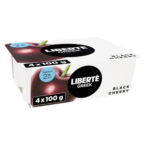 Liberté Greek Yogurt Black Cherry 2% 4 x 100 g
