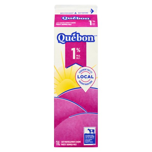 Québon 1% Milk Partly Skimmed 1 L