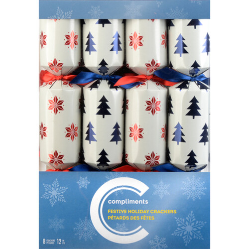 Compliments Christmas Crackers 12 Inch 8 Pack 