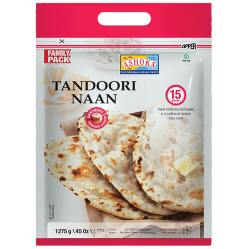 Ashoka Frozen Flat Bread Tandoori Naan Plain 1.275 kg