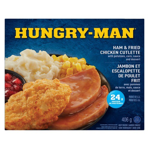 Hungry Man Frozen Entrée Canadian Ham & Fried Chicken 406 g