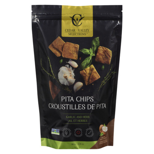 Cedar Valley Pita Chips Garlic & Herb 180 g