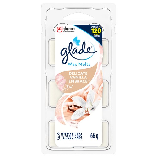 Glade Wax Melt Air Freshener Refills Delicate Vanilla Embrace 6 Melts