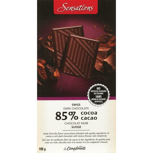 Sensations Swiss Dark Chocolate Bar 85% Cocoa 100 g