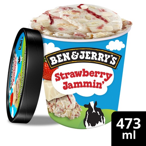 Ben & Jerry's Ice Cream Strawberry Jammin With Fairtrade Ingredients 473 ml