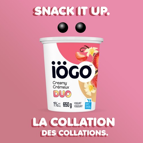 iÖGO 1% Creamy Duo Yogurt Tub Vanilla-Strawberry 650 g