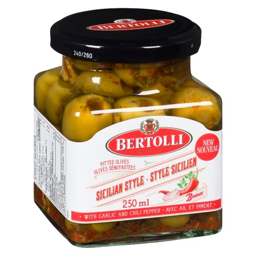 Bertolli Pitted Olives Sicilian Style 250 ml
