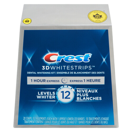 Crest 3D Teeth Whitening Strips 1 Hour Express 10 EA