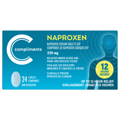 Compliments Naproxen Sodium Tablets 220 mg 24 EA