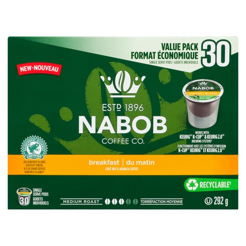Nabob Breakfast Blend Coffee Keurig K-Cup Pods 292 g 30 Pods