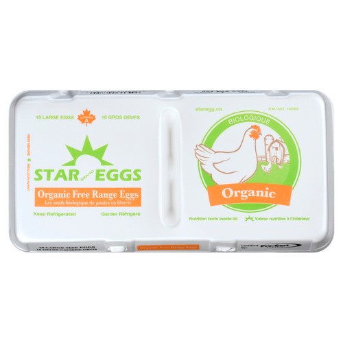 Star Organic Eggs Free Range Large 18 Count