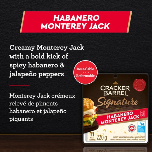 Cracker Barrel Signature Habanero Monterey Jack Cheese 11 Slices 200 g