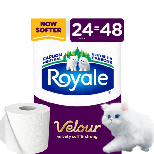 Royale Velour Toilet Paper 2-Ply 24 Rolls x 142 Sheets